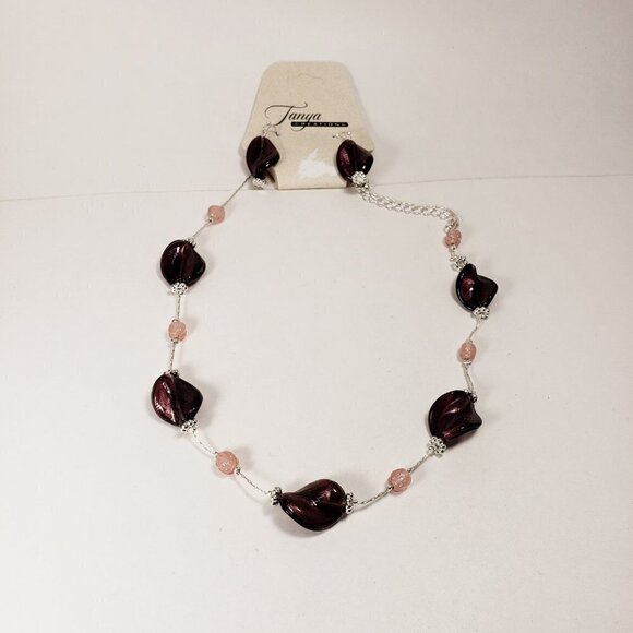 Women's Polished Silver tone Colorful Beads Necklace with Matching Drop Earrings - Picture 5 of 6